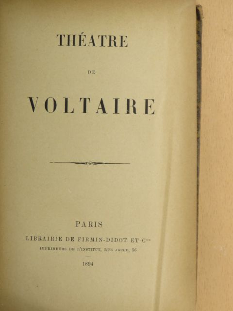 Francois -Marie Arouet - Théatre de Voltaire [antikvár]
