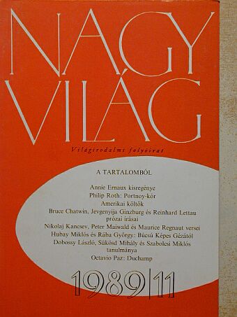 Annie Ernaux - Nagyvilág 1989. november [antikvár]