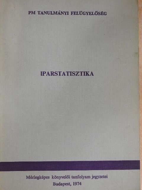 Iparstatisztika [antikvár]