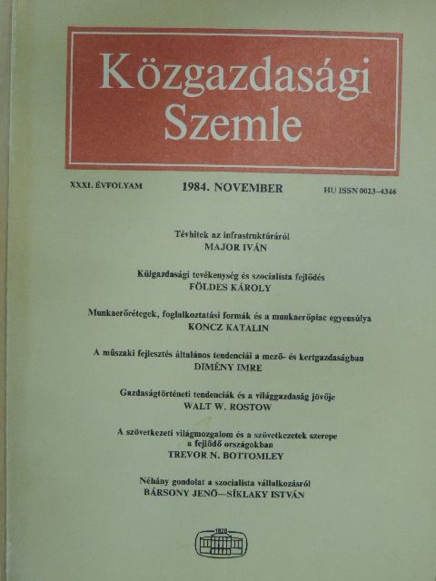Bársony Jenő - Közgazdasági Szemle 1984. november [antikvár]