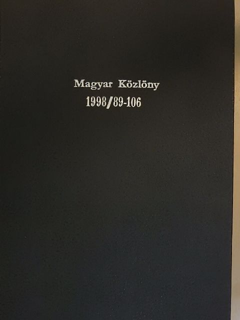 Magyar Közlöny 1998. október 1. - november 27. [antikvár]