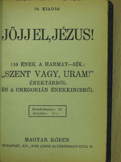 Jöjj el, Jézus! [antikvár]