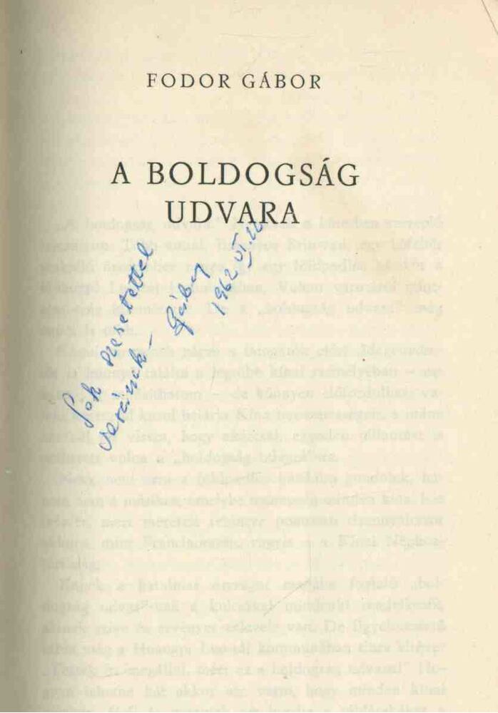Fodor Gábor - A boldogság udvara (dedikált) [antikvár]