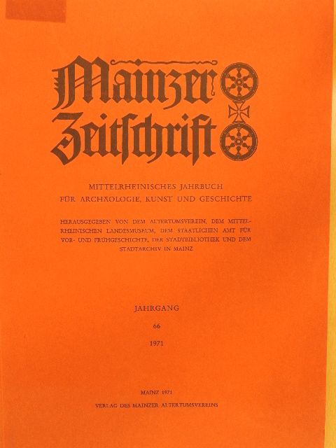 Dr. Friedrich Slezak - Mainzer Zeitschrift 66. 1971 [antikvár]