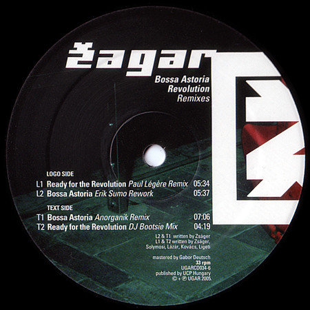 ZAGAR - BOSSA ASTORIA / READY FOR THE REVOLUTION - REMIX LP ZAGAR