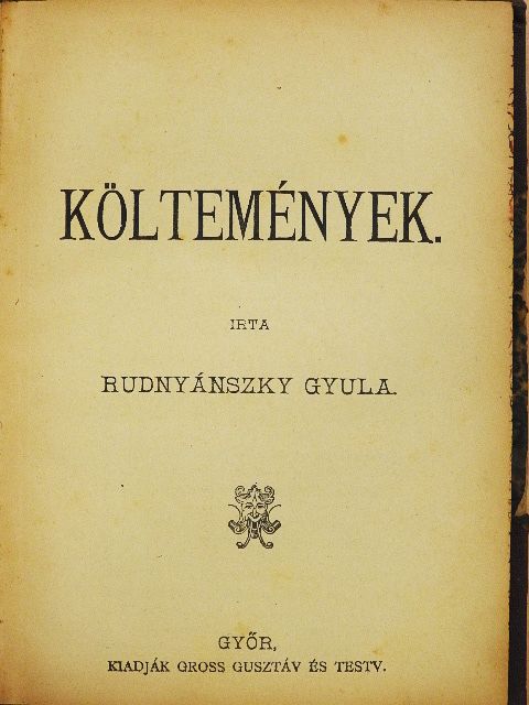Rudnyánszky Gyula - Költemények [antikvár]