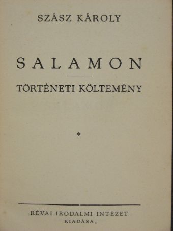 Szász Károly - Salamon [antikvár]