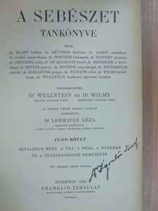 Dr. Klapp - A sebészet tankönyve I. (töredék) [antikvár]
