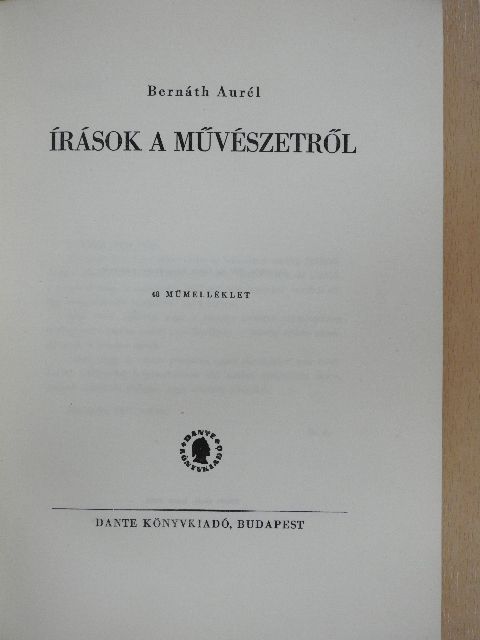 Bernáth Aurél - Írások a művészetről [antikvár]