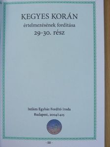 Kegyes Korán értelmezésének fordítása 29-30. rész [antikvár]