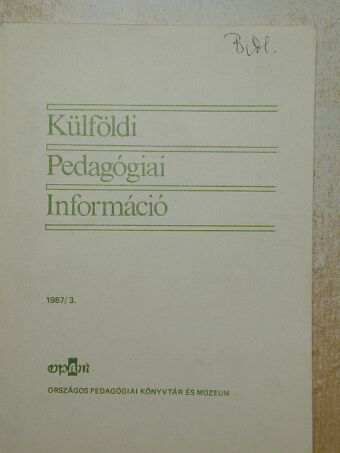 Barkó Endre - Külföldi Pedagógiai Információ 1987/3. [antikvár]