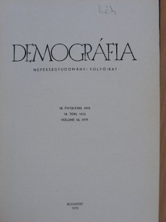 André Vanoli - Demográfia 1975/1-4. [antikvár]