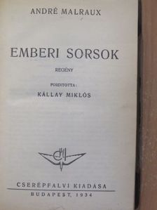André Malraux - Emberi sorsok [antikvár]