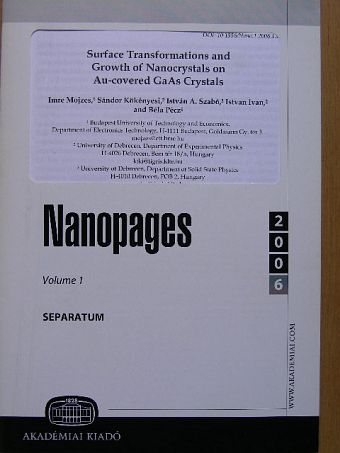 A. Szabó István - Surface Transformations and Growth of Nanocrystals on Au-covered GaAs Crystals [antikvár]