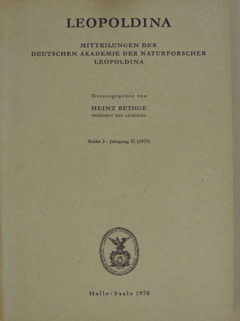 Heinz Bethge - Leopoldina 3/1975 [antikvár]