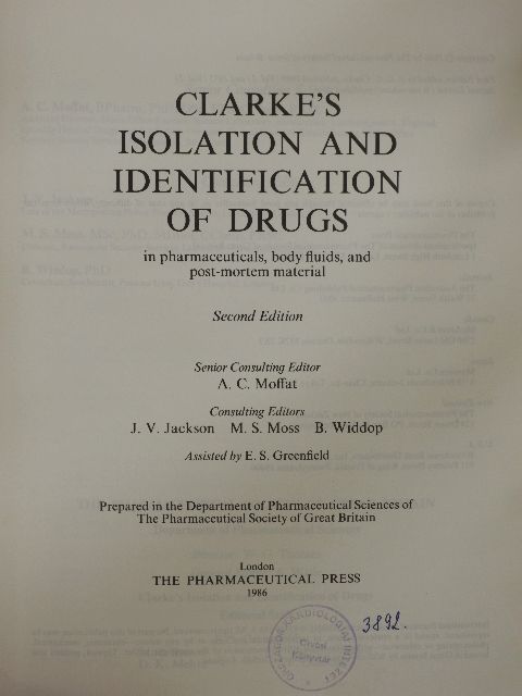 Clarke's Isolation and Identification of Drugs [antikvár]
