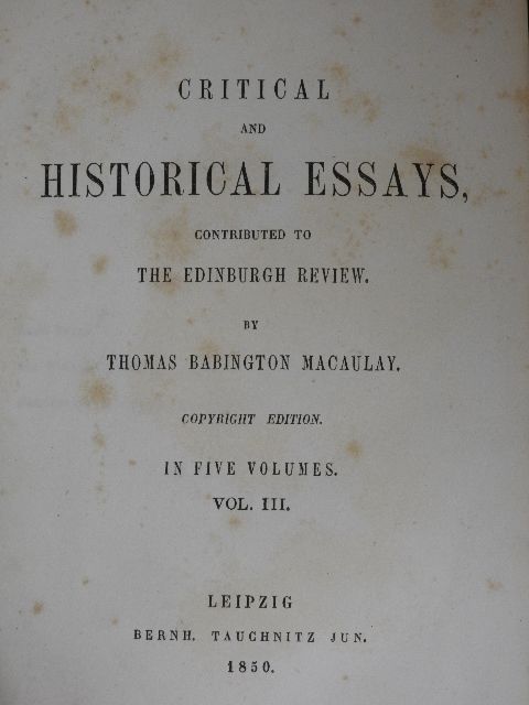 Thomas Babington Macaulay - Critical and Historical Essays III. [antikvár]