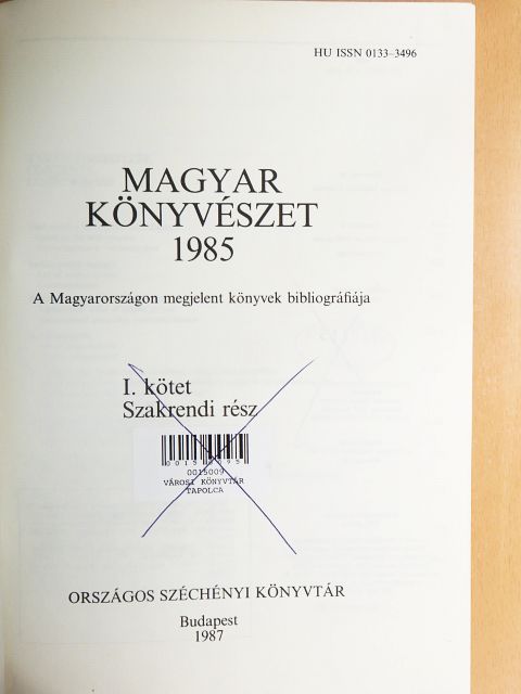 Magyar könyvészet 1985. I. [antikvár]