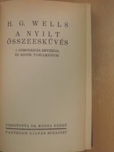 H. G. Wells - A nyilt összeesküvés [antikvár]
