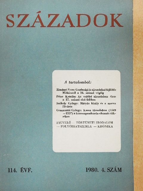 Barta László - Századok 1980/4. [antikvár]