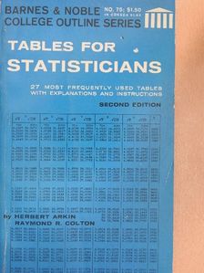 Herbert Arkin - Tables for Statisticians [antikvár]