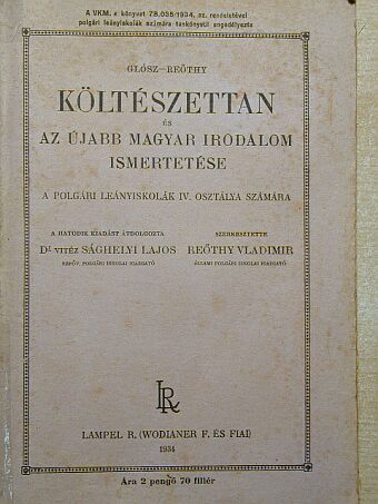 Költészettan és az újabb magyar irodalom ismertetése [antikvár]