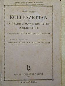 Költészettan és az újabb magyar irodalom ismertetése [antikvár]