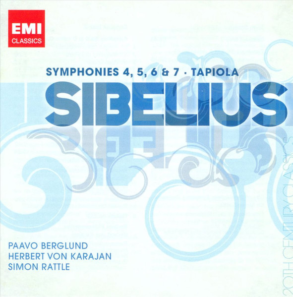 SIBELIUS - SYMPHONIES 4-7 - TAPIOLA 2CD BERGLUND, KARAJAN, RATTLE