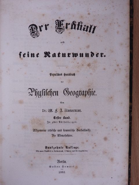 Der Erdball und seine Naturwunder I/1-2. (gótbetűs) [antikvár]