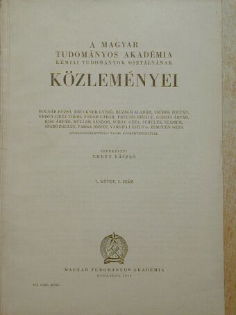 Csűrös Zoltán - A Magyar Tudományos Akadémia Kémiai Tudományok Osztályának közleményei [antikvár]