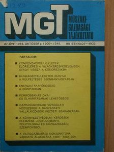 Műszaki-gazdasági tájékoztató 1986. október [antikvár]