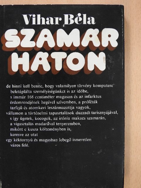 Vihar Béla - Szamárháton (dedikált példány) [antikvár]