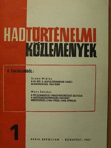 Dombrády Lóránd - Hadtörténelmi Közlemények 1987/1. [antikvár]