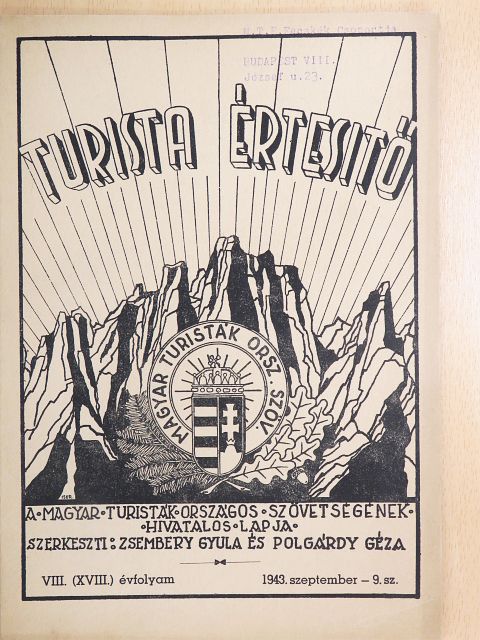 Bakos Kálmán - Turista értesitő 1943. szeptember 15. [antikvár]