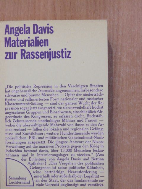 Angela Davis - Materialien zur Rassenjustiz [antikvár]