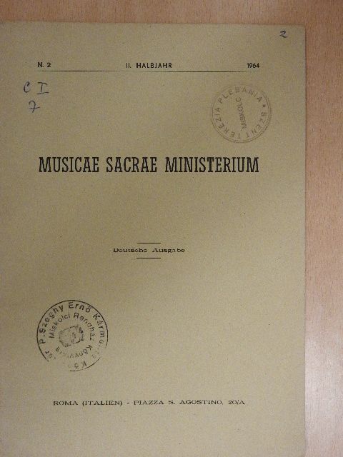 Gregorio Estrada - Musicae Sacrae Ministerium II. Halbjahr 1964 [antikvár]