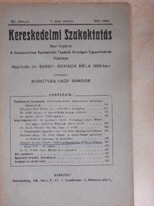 Dr. Bakács István - Kereskedelmi Szakoktatás 1933-1934. március [antikvár]