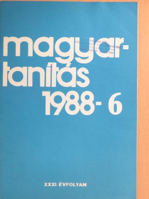 Dr. Hamar Péter - Magyartanítás 1988/6. [antikvár]