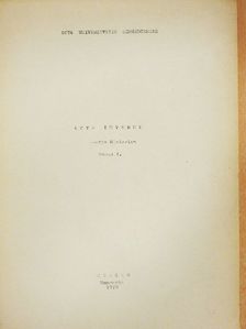 Fischer Ferenc - Acta Iuvenum Sectio Historica Tomus I. [antikvár]