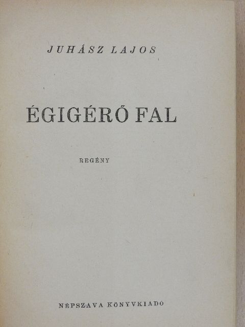 Juhász Lajos - Égigérő fal [antikvár]