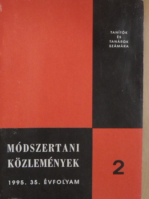 Dr. Bóra Ferenc - Módszertani Közlemények 1995/2. [antikvár]
