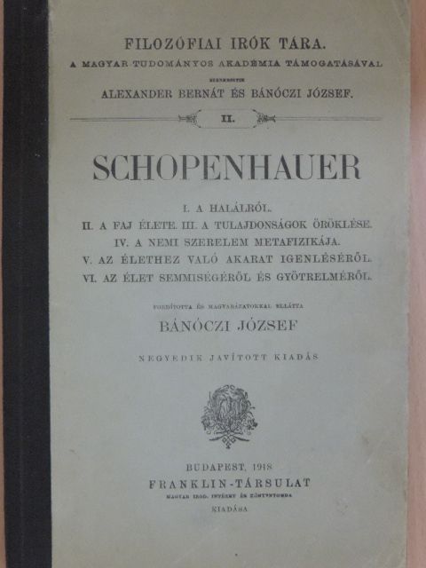 Schopenhauer - Schopenhauer [antikvár]