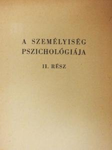 Dr. Szegedi Márton - A személyiség pszichológiája II. [antikvár]