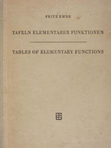 Fritz Emde - Tafeln Elementarer Funktionen [antikvár]