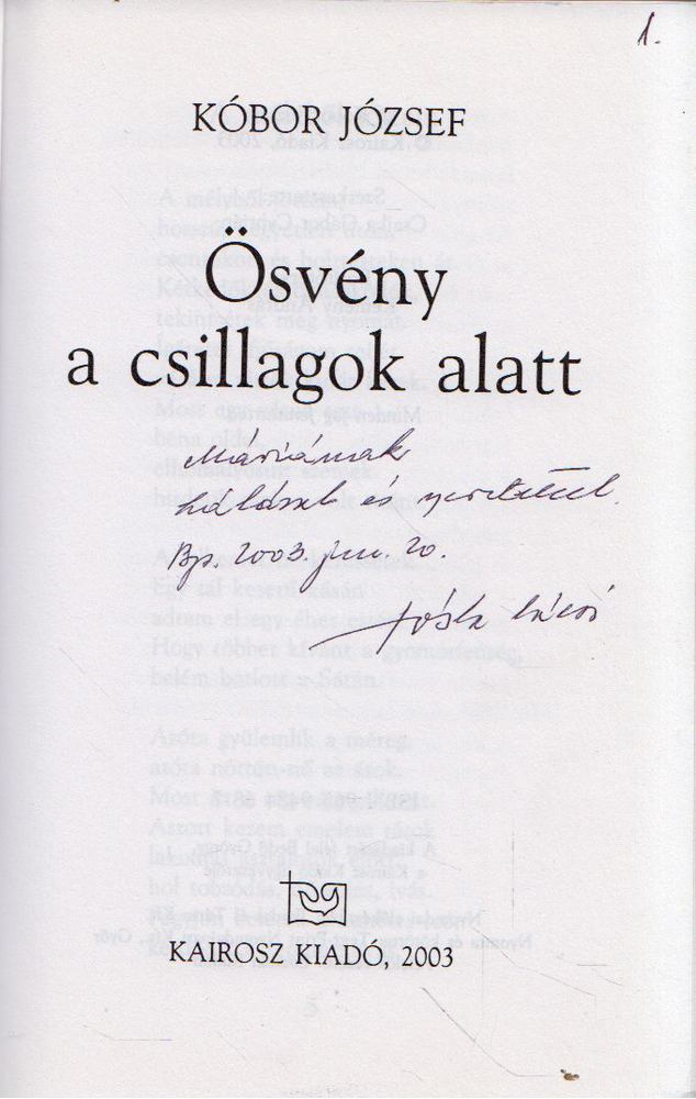 Kóbor József - Ösvény a csillag alatt (dedikált) [antikvár]