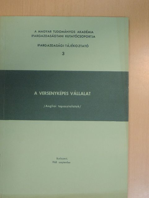 A versenyképes vállalat [antikvár]
