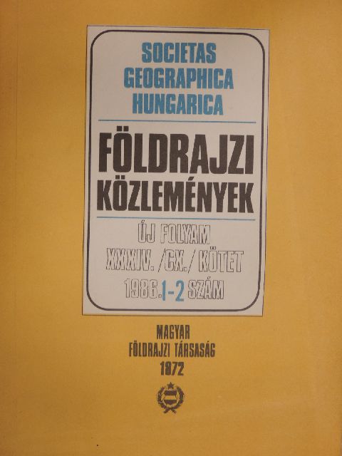 Balogh J. - Földrajzi Közlemények 1986/1-2. [antikvár]