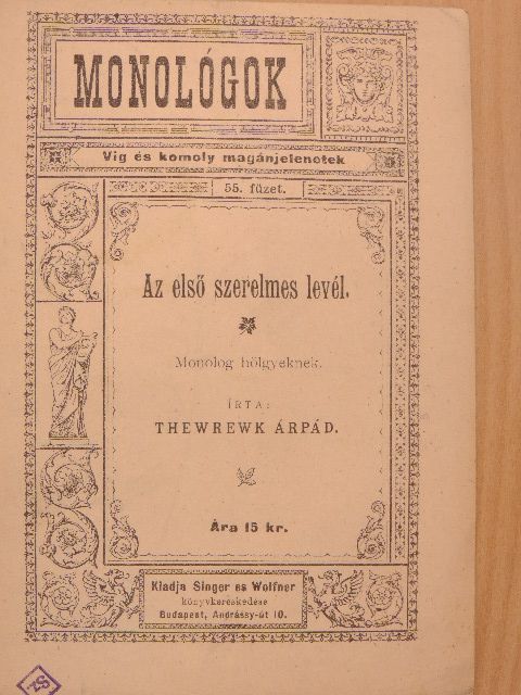 Thewrewk Árpád - Az első szerelmes levél [antikvár]