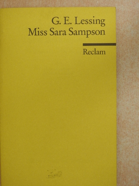 Gotthold Ephraim Lessing - Miss Sara Sampson [antikvár]