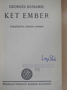 Georges Duhamel - Két ember [antikvár]